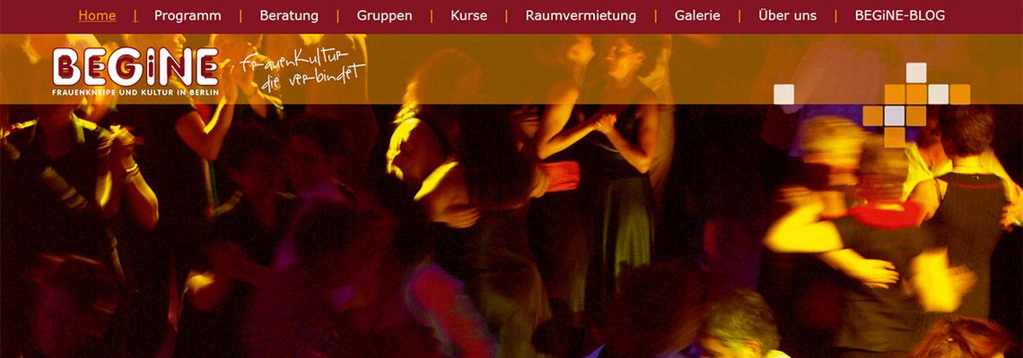 Titelbildauschnitt der Begine-Website