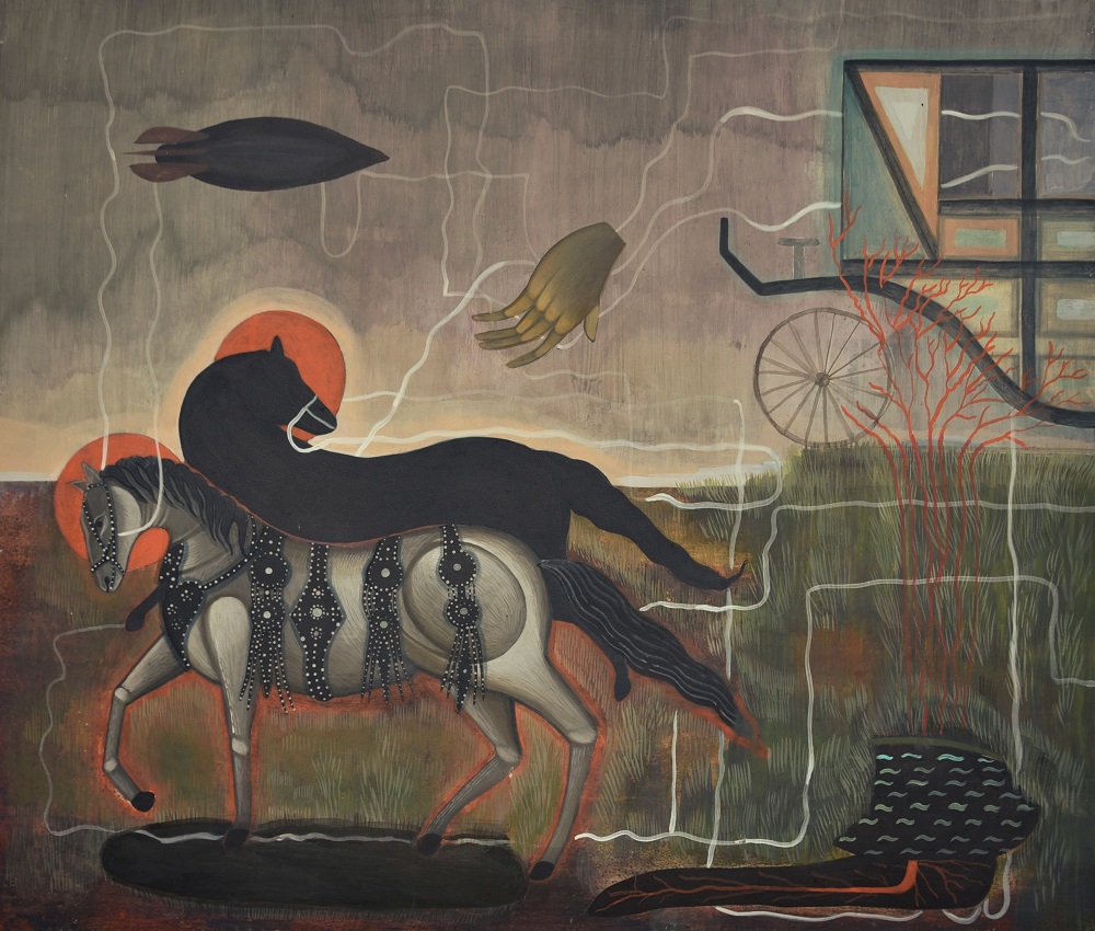 Gemälde  Das schwere Leben der Krakauer Pferde