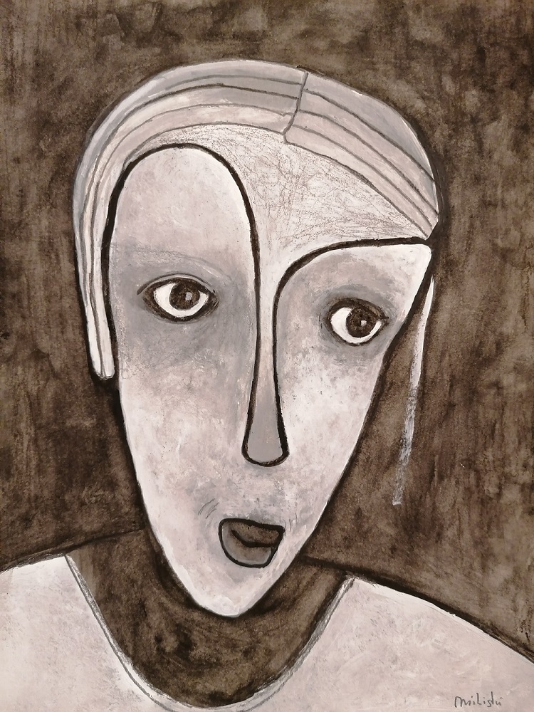 Frauenkopf Zeichnung  von Miriam Sturm