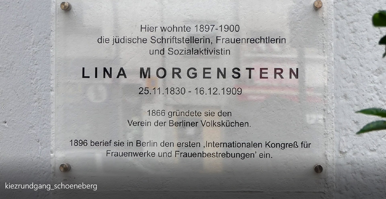 Gedenktafel Lina Morgenstern