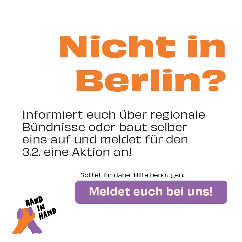 Eine bunte Grafik mit Informationen für die Personen, die nicht in Berlin wohnen und trotzdem möchten an der Aktion teilnehmen